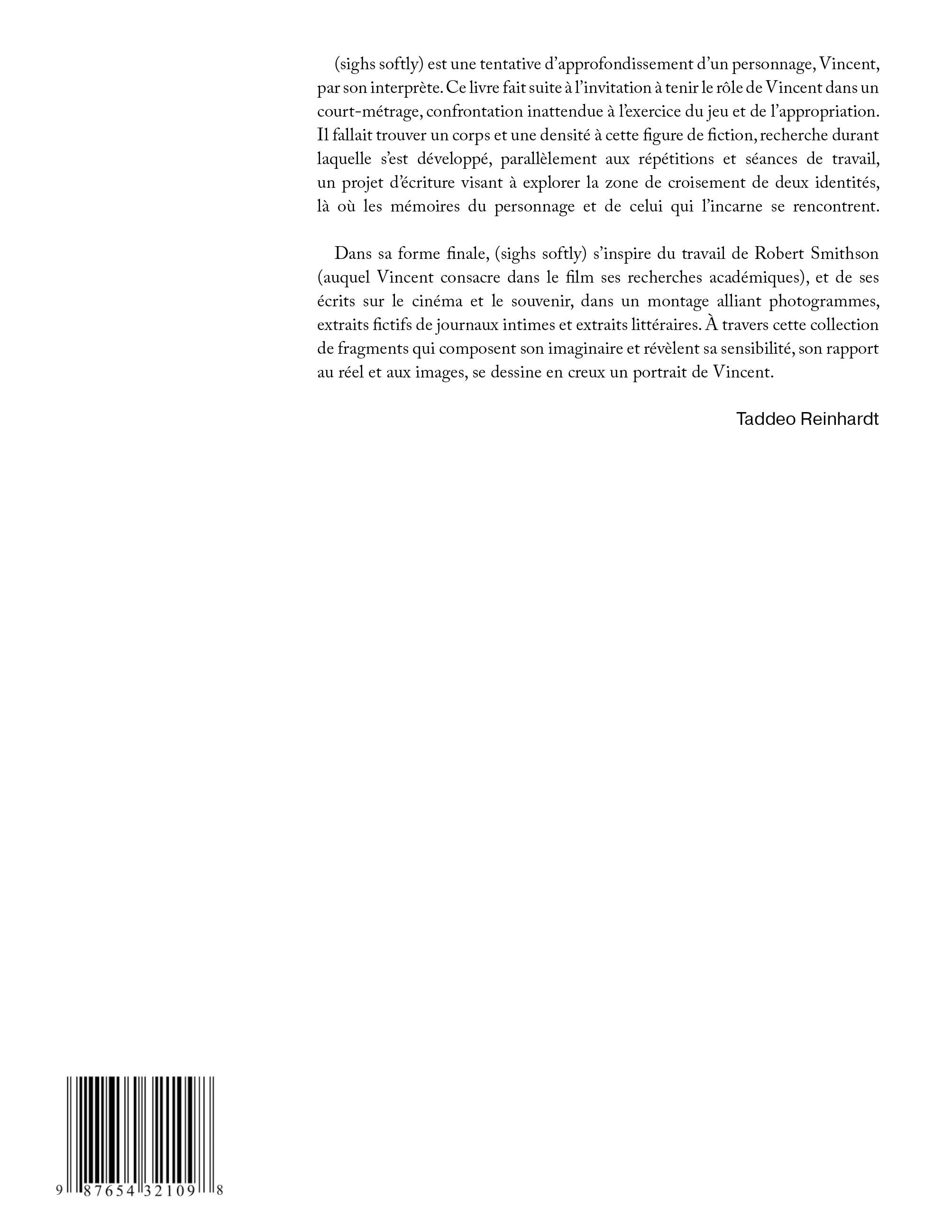 Taddeo Reinhardt - (sighs softly)