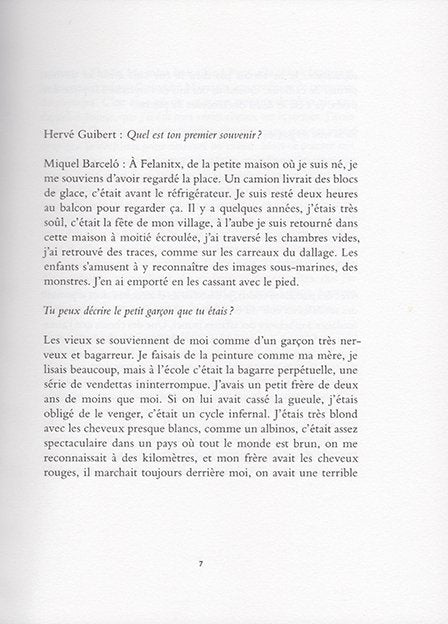 Miquel Barceló, Hervé Guibert - Entretien