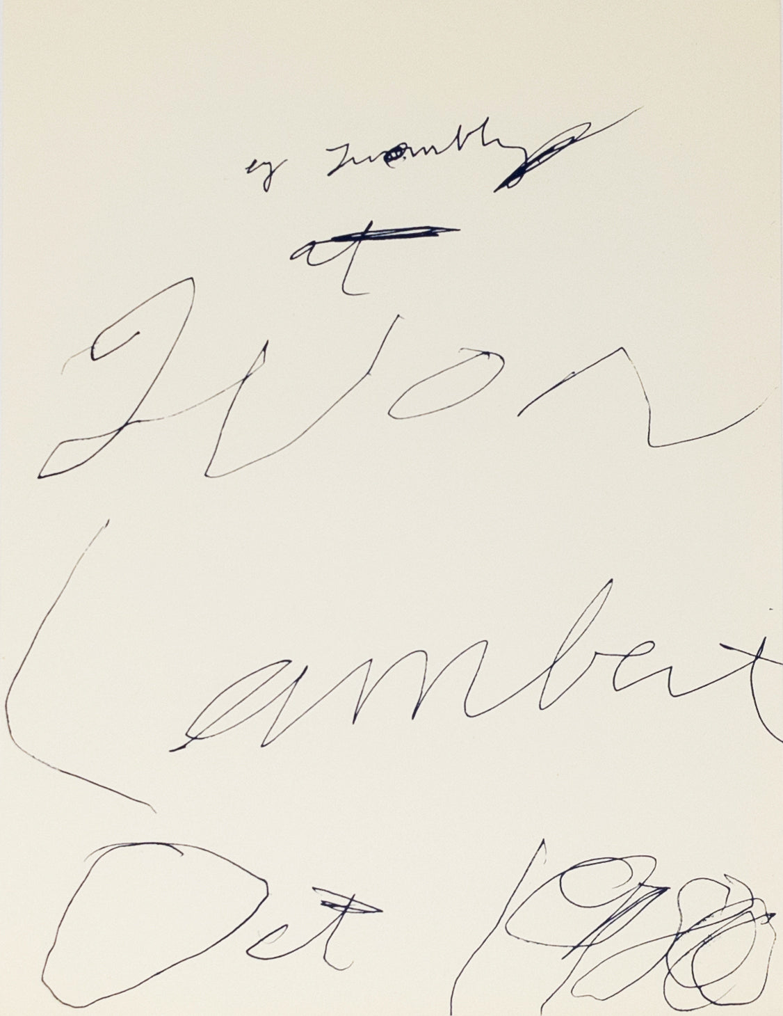 Cy Twombly - invitation print 1980