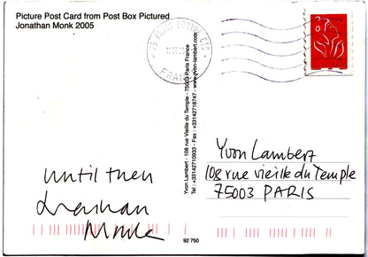 Jonathan Monk - Picture Post Card Posted from Post Box Pictured (Paris)
