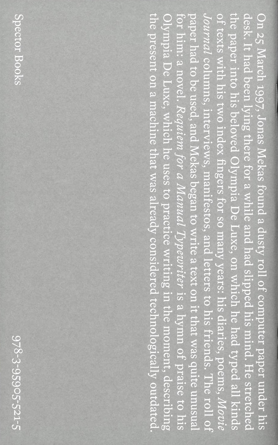 Jonas Mekas - Requiem for a Manual Typewriter