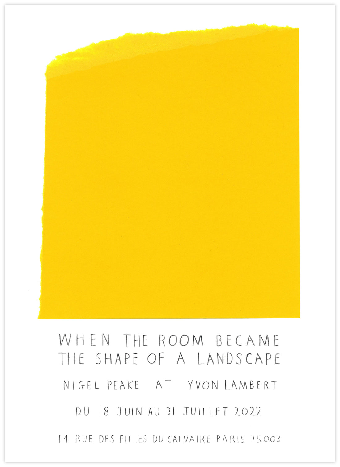NIGEL PEAKE<br>« WHEN THE ROOM BECAME THE SHAPE OF A LANDSCAPE »