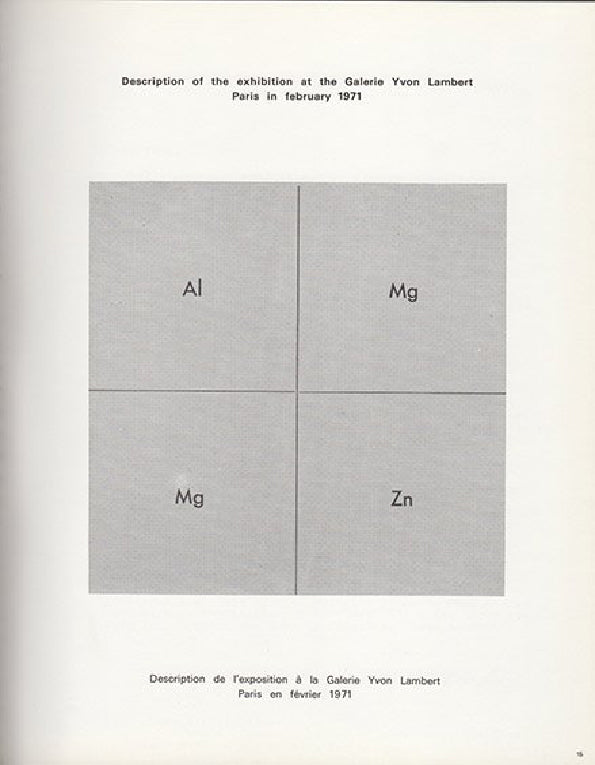 Yvon Lambert Actualité d'un bilan Paris 1972