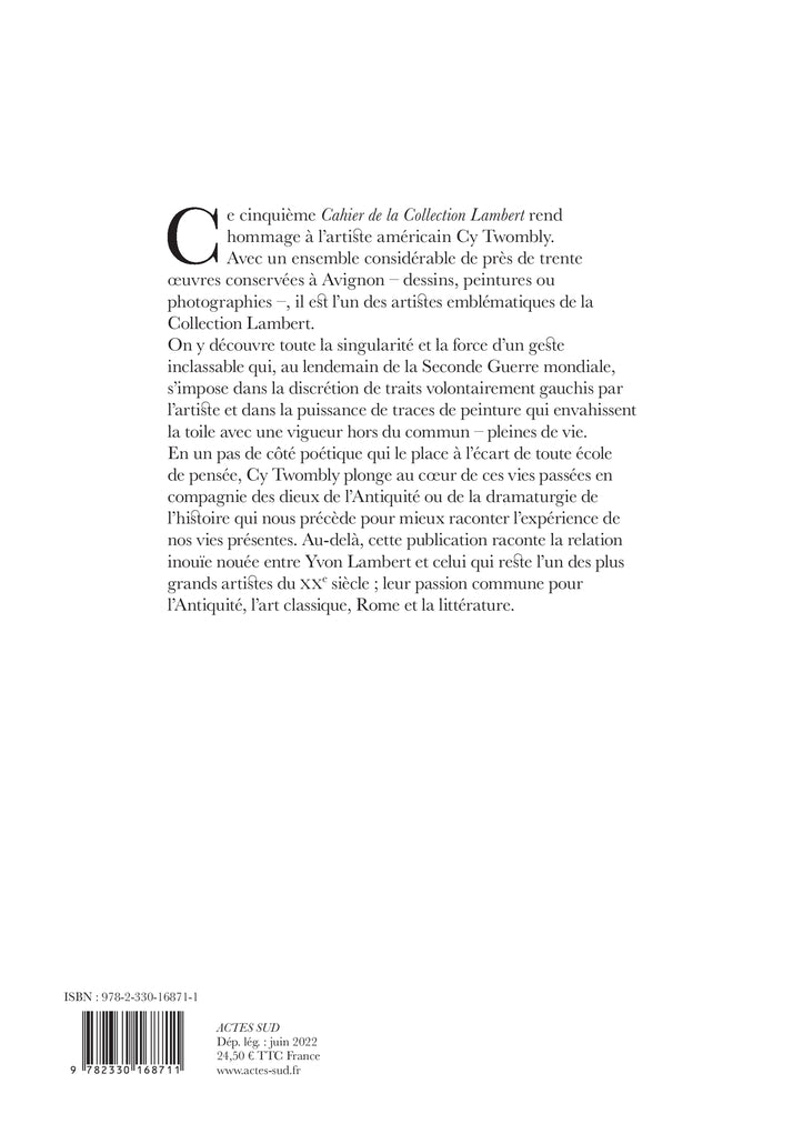 Cy Twombly (Les Cahiers de la Collection Lambert)