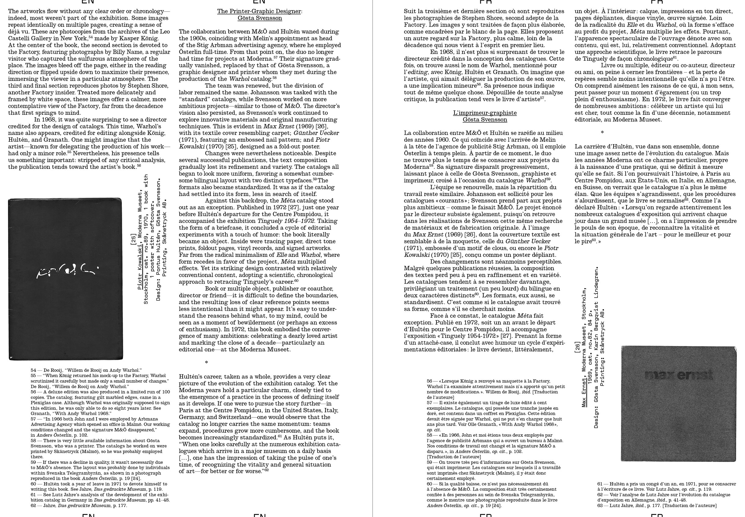 Revue Faire - N°54 "The Director, the Graphic Designer, and the Printer: Pontus Hultén and the Making of the Catalog, 1960-1973"