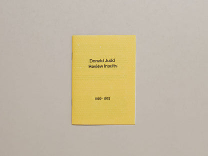 Donald Judd Review Insults 1959-1975