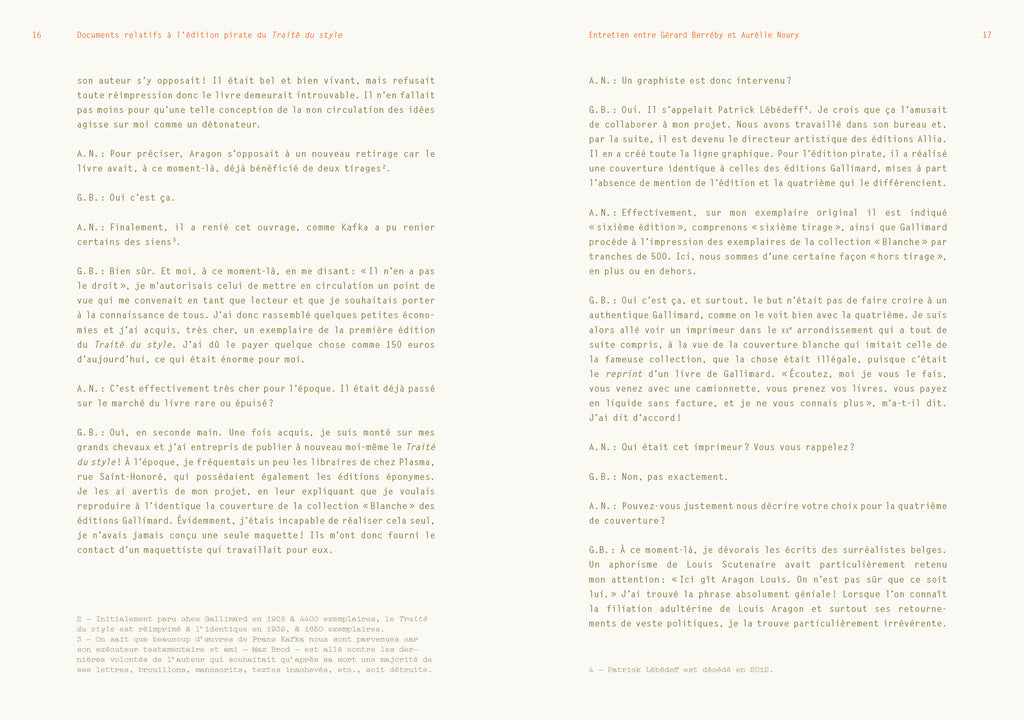 Gérard Berréby - Documents relatifs à l'édition pirate du Traité du style de Louis Aragon par Gérard Berréby