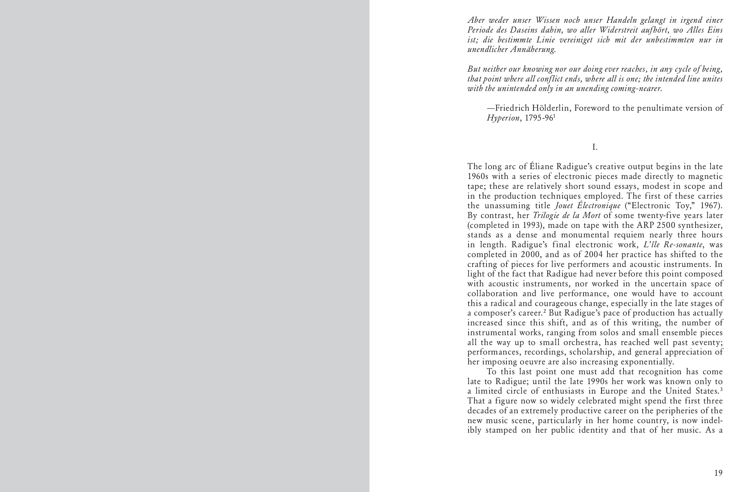 Blank Forms - N°10 "Éliane Radigue - Alien Roots"