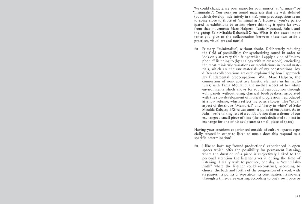 Blank Forms - N°10 "Éliane Radigue - Alien Roots"