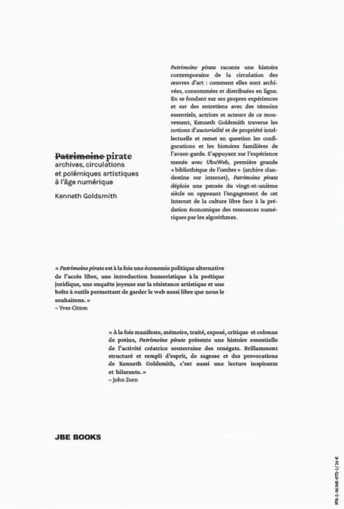 Kenneth Goldsmith - Patrimoine pirate