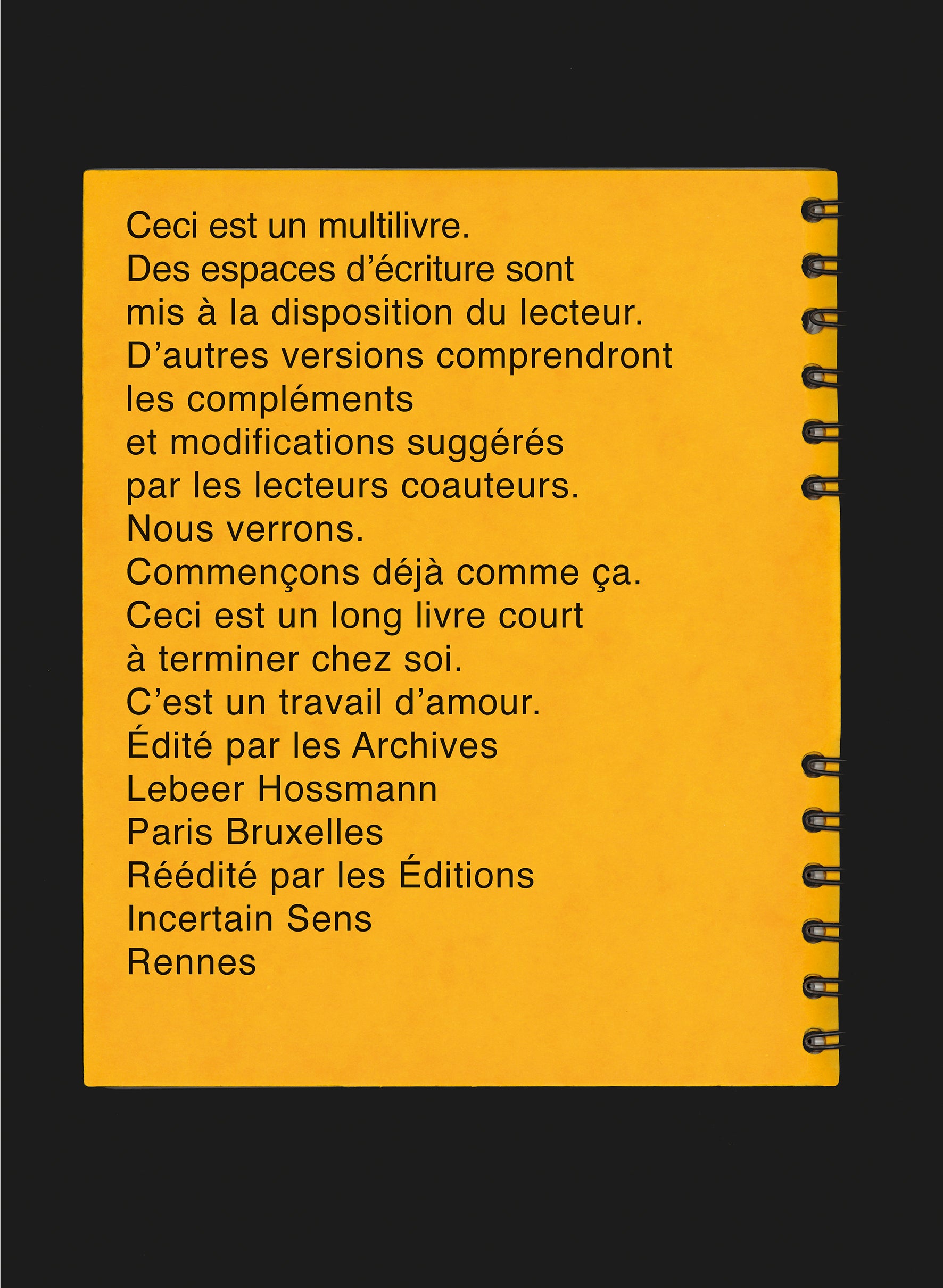 Robert Filliou - Enseigner et apprendre, arts vivants par Robert Filliou et le lecteur, s'il le désire avec la participation de John Cage, Benjamin Patterson, Allan Kaprow, Marcelle Filliou, Vera, Bjössi, Karl Rot, Dorothy Iannone, Diter Rot, Joseph Beuys