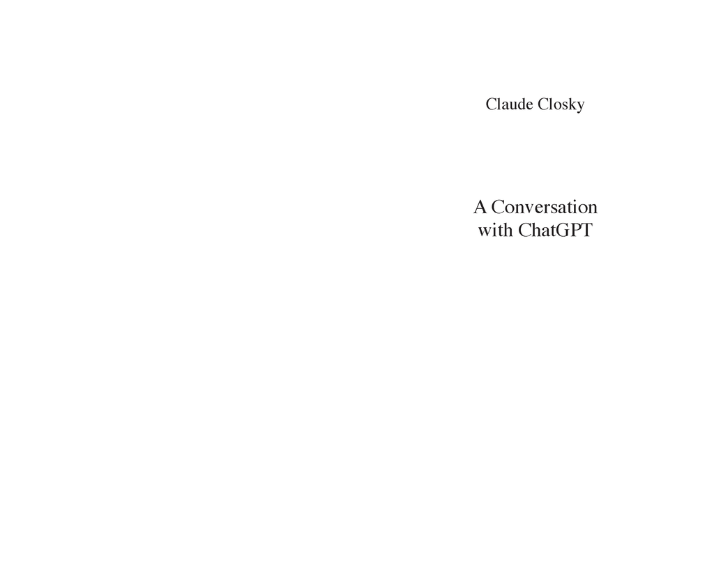 Claude Closky - A Conversation with ChatGPT