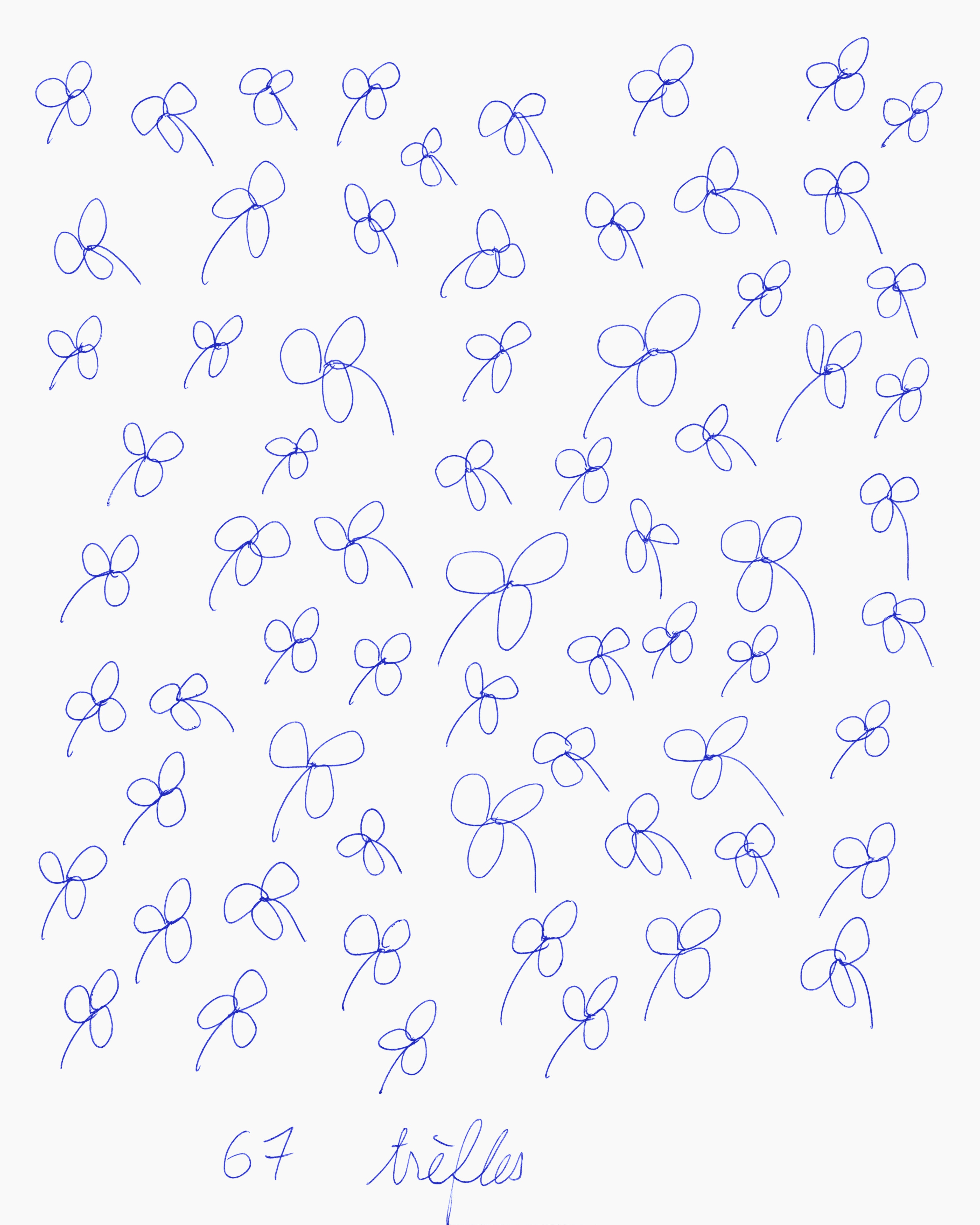 Claude Closky <br><em>67 trèfles</em>, 1994