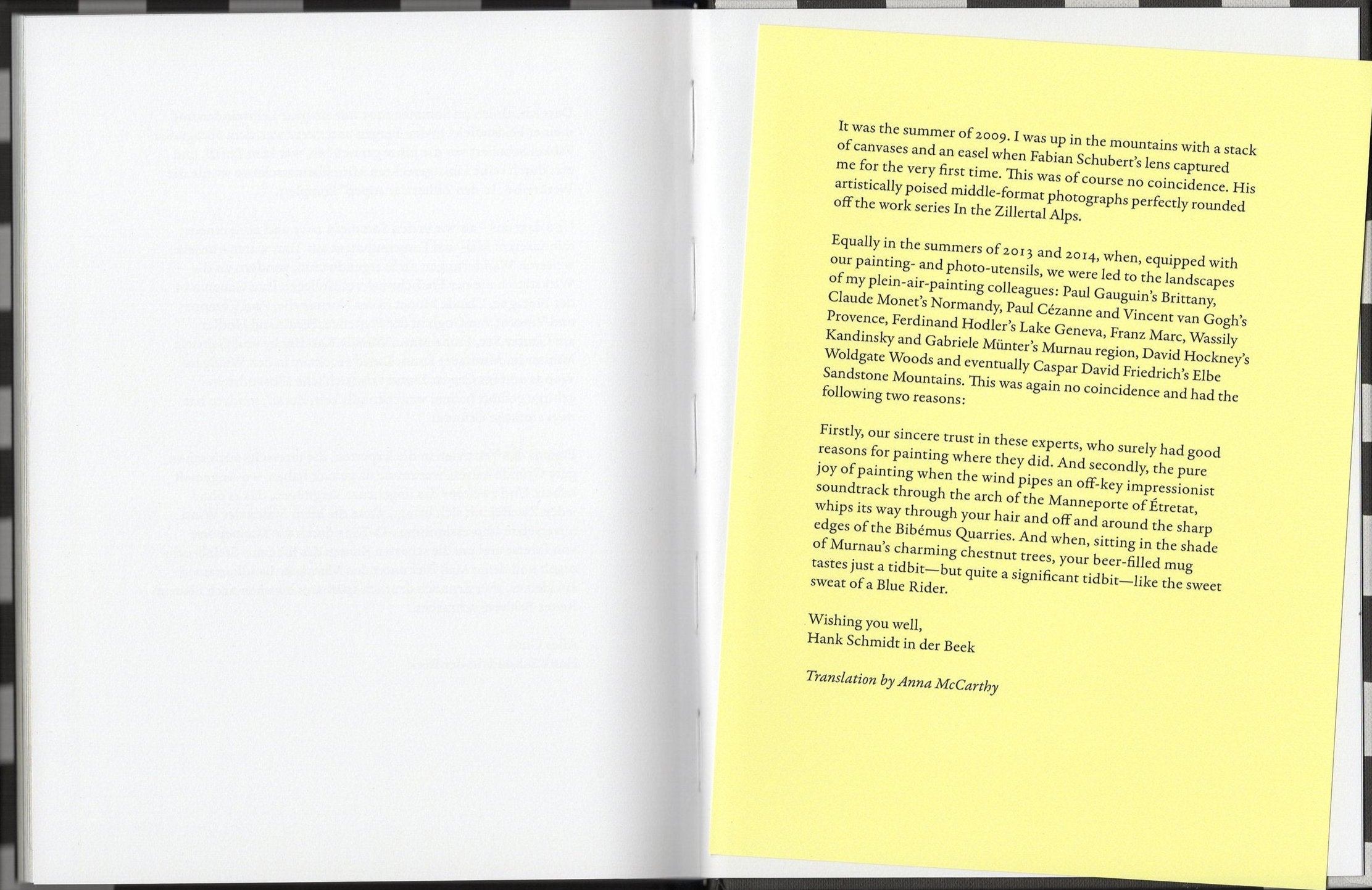 Fabian Schubert, Hank Schmidt in der Beek - Und im Sommer tu ich malen