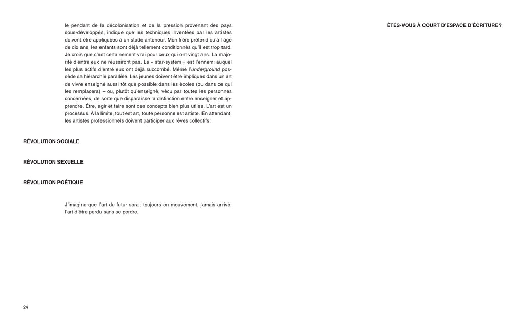 Robert Filliou - Enseigner et apprendre, arts vivants par Robert Filliou et le lecteur, s'il le désire avec la participation de John Cage, Benjamin Patterson, Allan Kaprow, Marcelle Filliou, Vera, Bjössi, Karl Rot, Dorothy Iannone, Diter Rot, Joseph Beuys