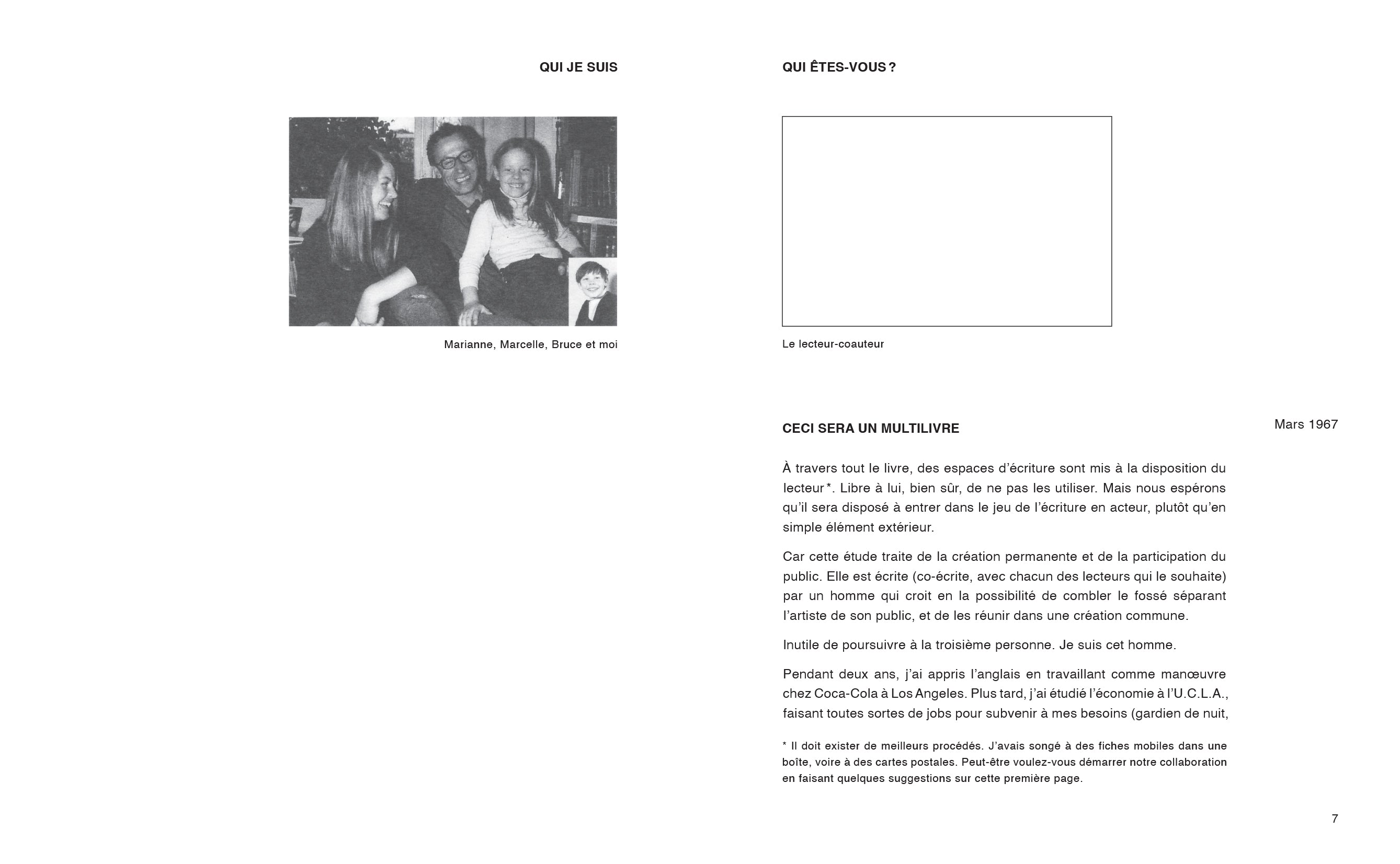 Robert Filliou - Enseigner et apprendre, arts vivants par Robert Filliou et le lecteur, s'il le désire avec la participation de John Cage, Benjamin Patterson, Allan Kaprow, Marcelle Filliou, Vera, Bjössi, Karl Rot, Dorothy Iannone, Diter Rot, Joseph Beuys