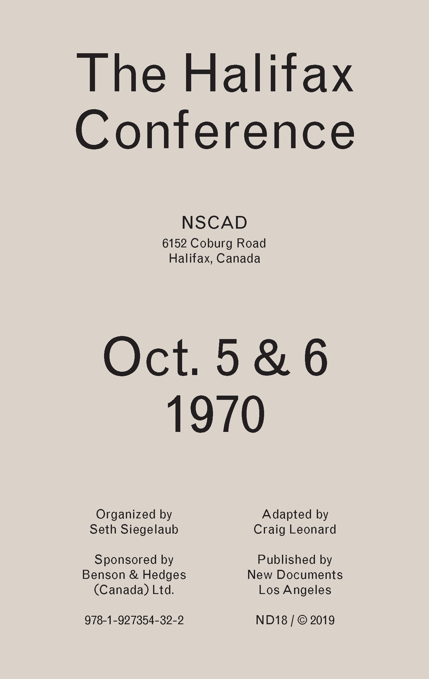 The Halifax Conference
