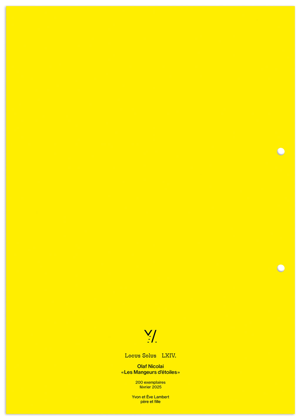 Locus Solus LXIV. - Olaf Nicolai