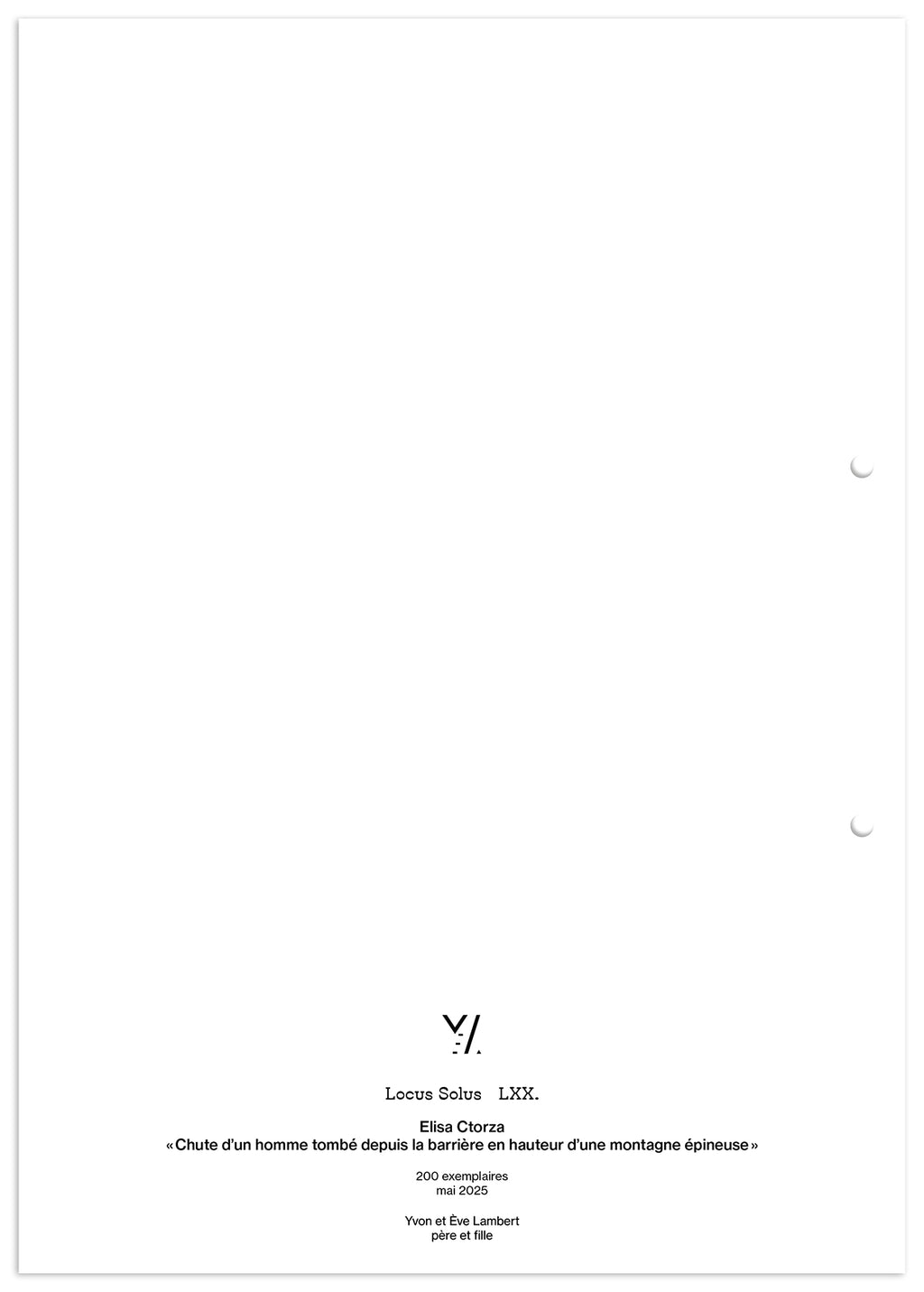 Locus Solus LXX. - Elisa Ctorza