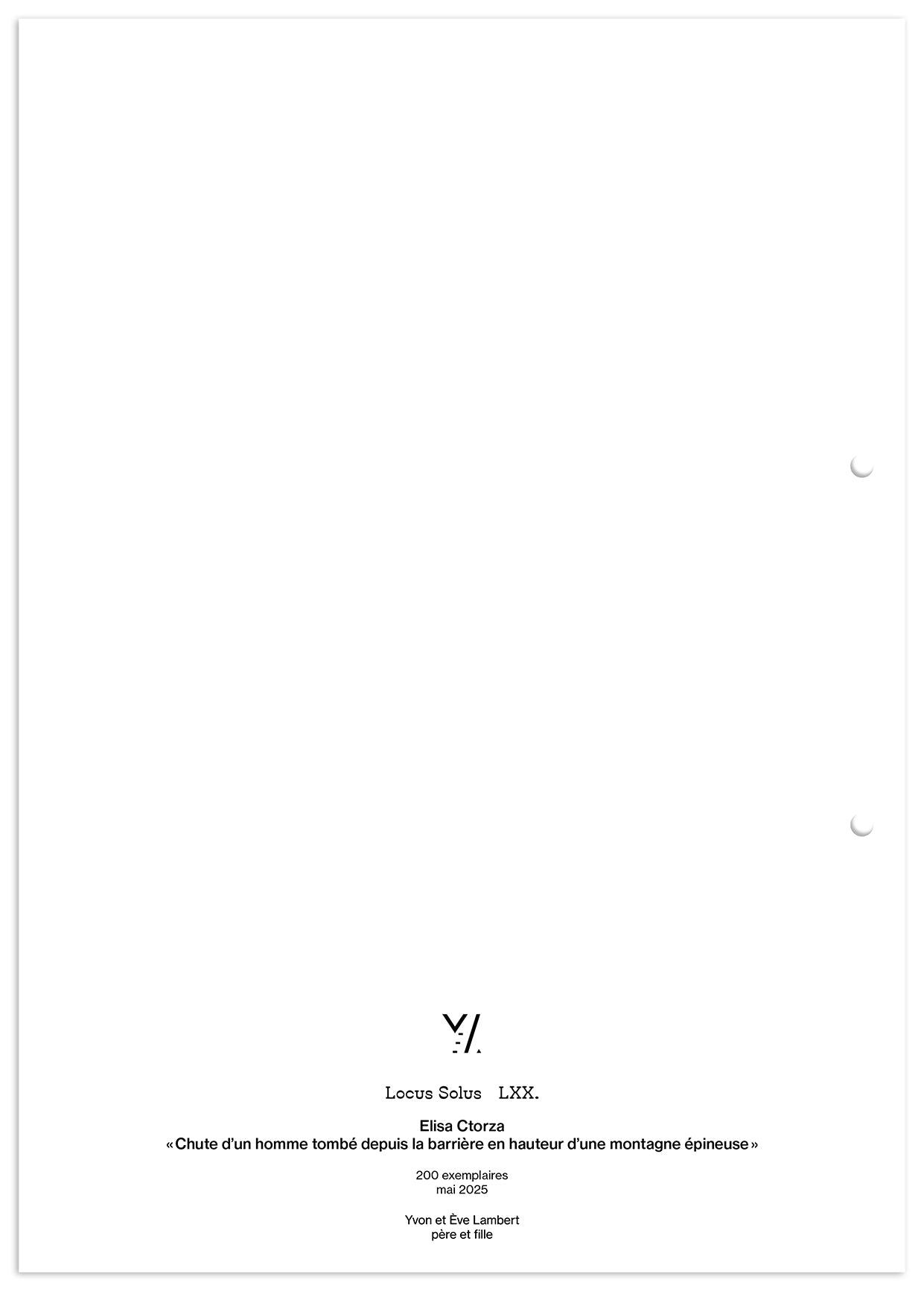 Locus Solus LXX. - Elisa Ctorza