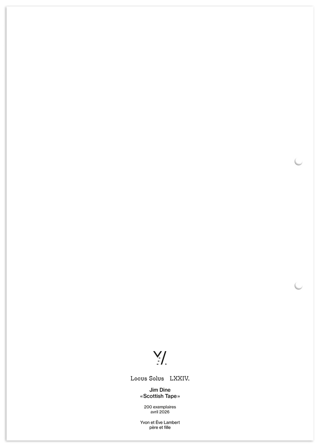 Locus Solus LXXIV. - Jim Dine