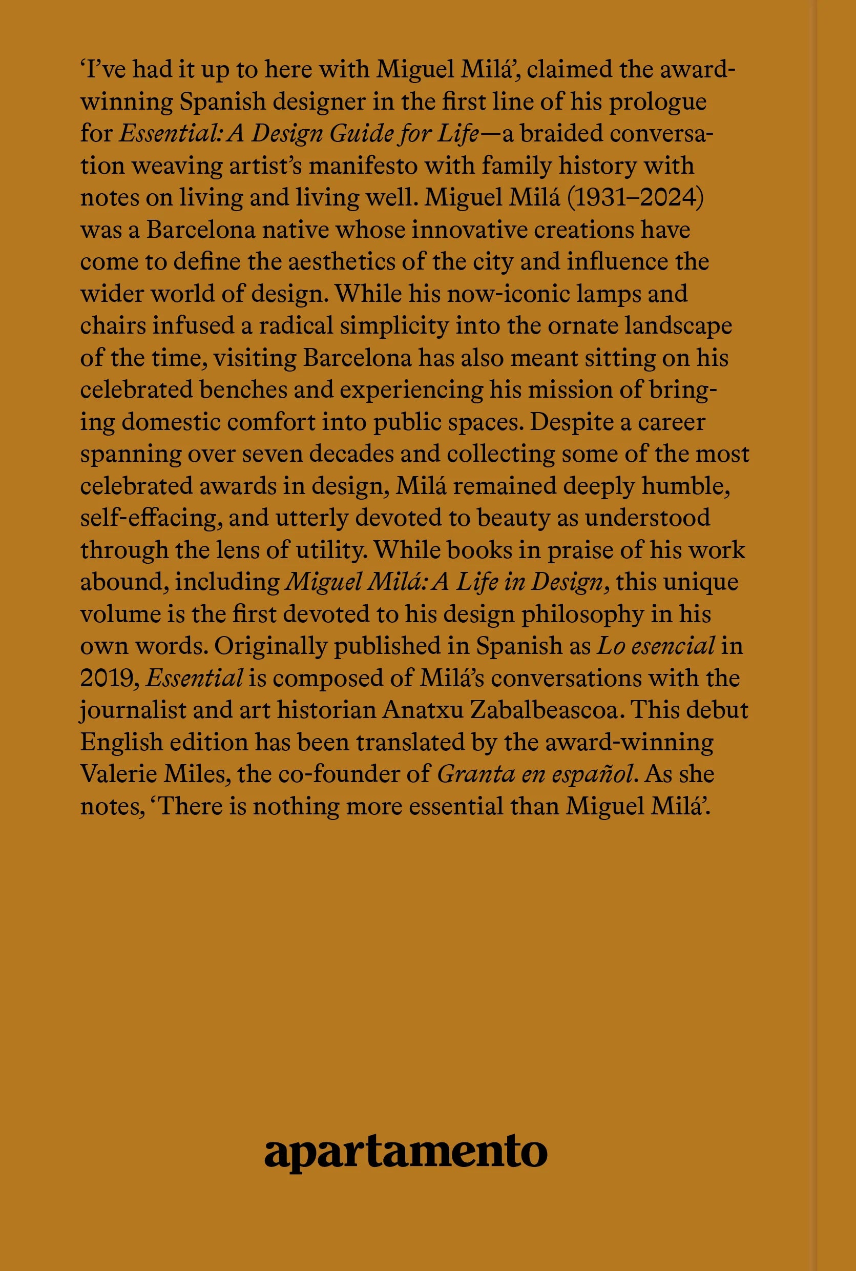 Miguel Milá - Essential: A Design Guide for Life