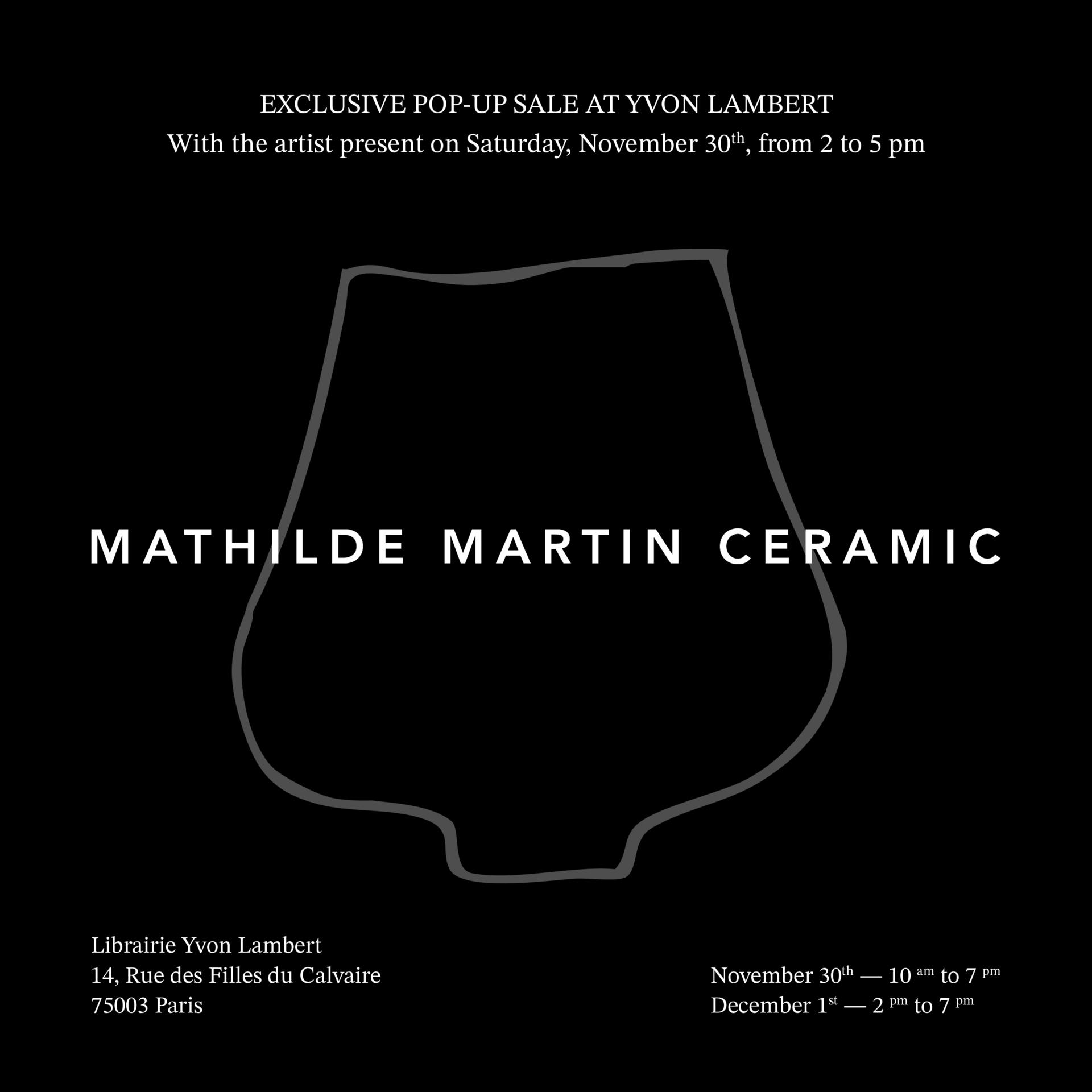 <sup>POP-UP EXCLUSIF</sup><br>Céramiques de Mathilde Martin
