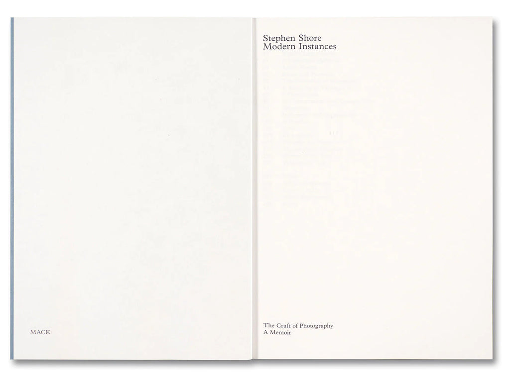 Stephen Shore - Modern Instances: The Craft of Photography