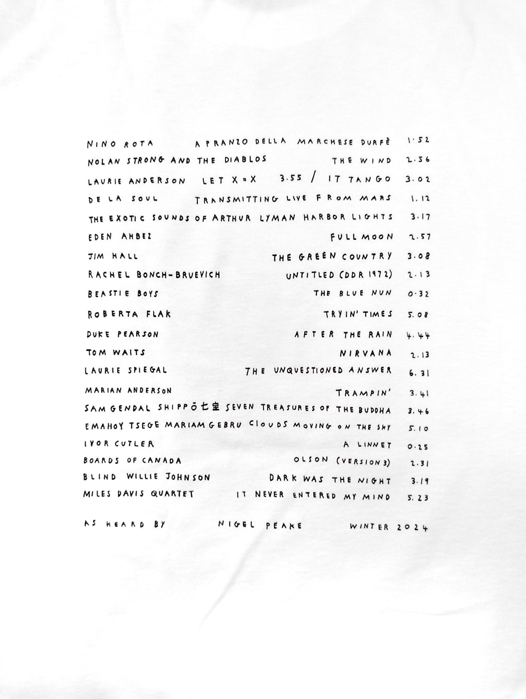 "Sounds of Winter at Yvon Lambert Librairie" T-shirt