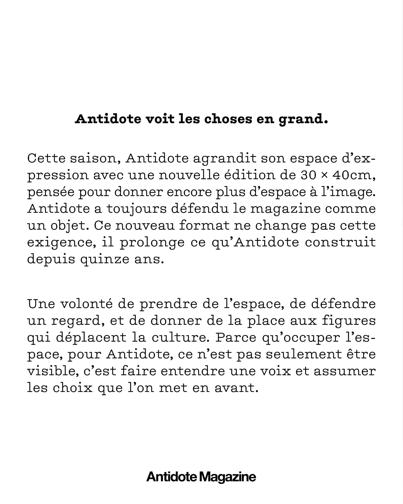 Antidote Magazine. - N°29