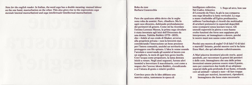 Giorgio Mastinu & Lorenzo Mason - Perché una mostra di seghe? / Why an exhibition of saws?