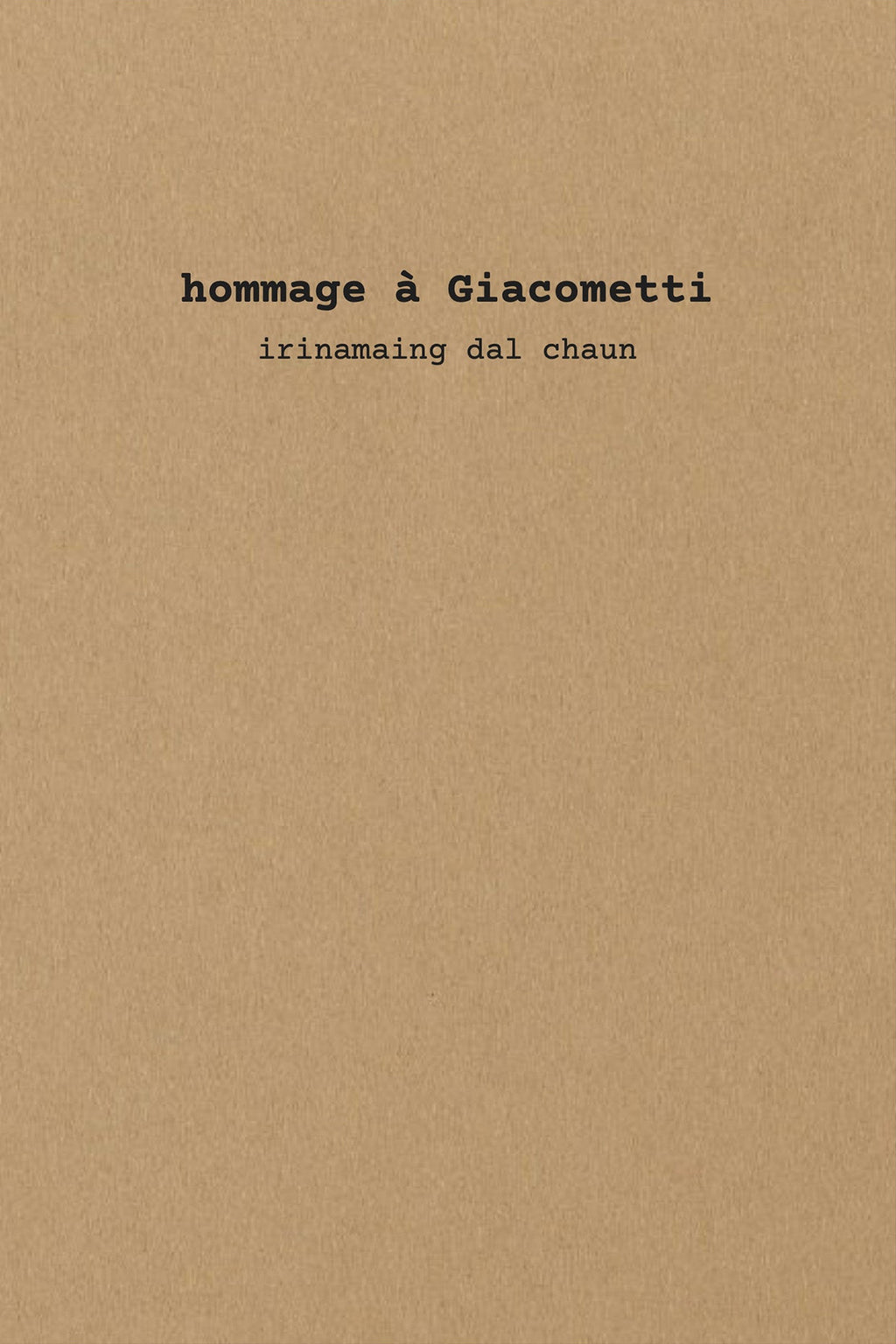 Philippe Weisbekcer - hommage à Giacometti - irinamaing dal chaun