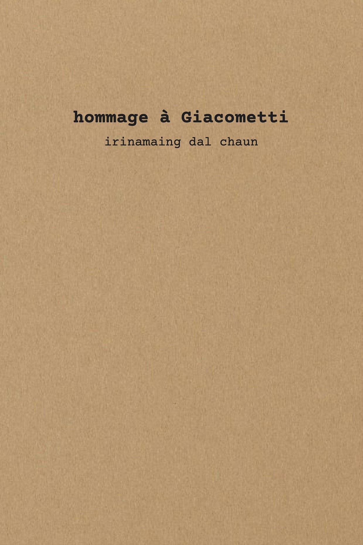 Philippe Weisbekcer - hommage à Giacometti - irinamaing dal chaun