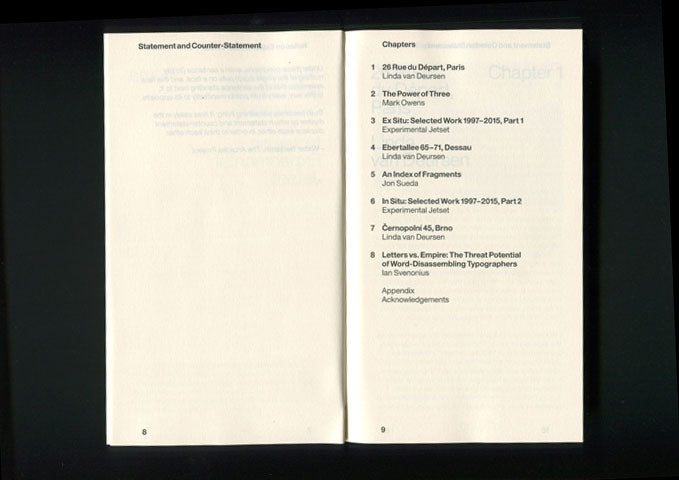 Statement and Counter-Statement (Notes on Experimental Jetset / Volume 1)