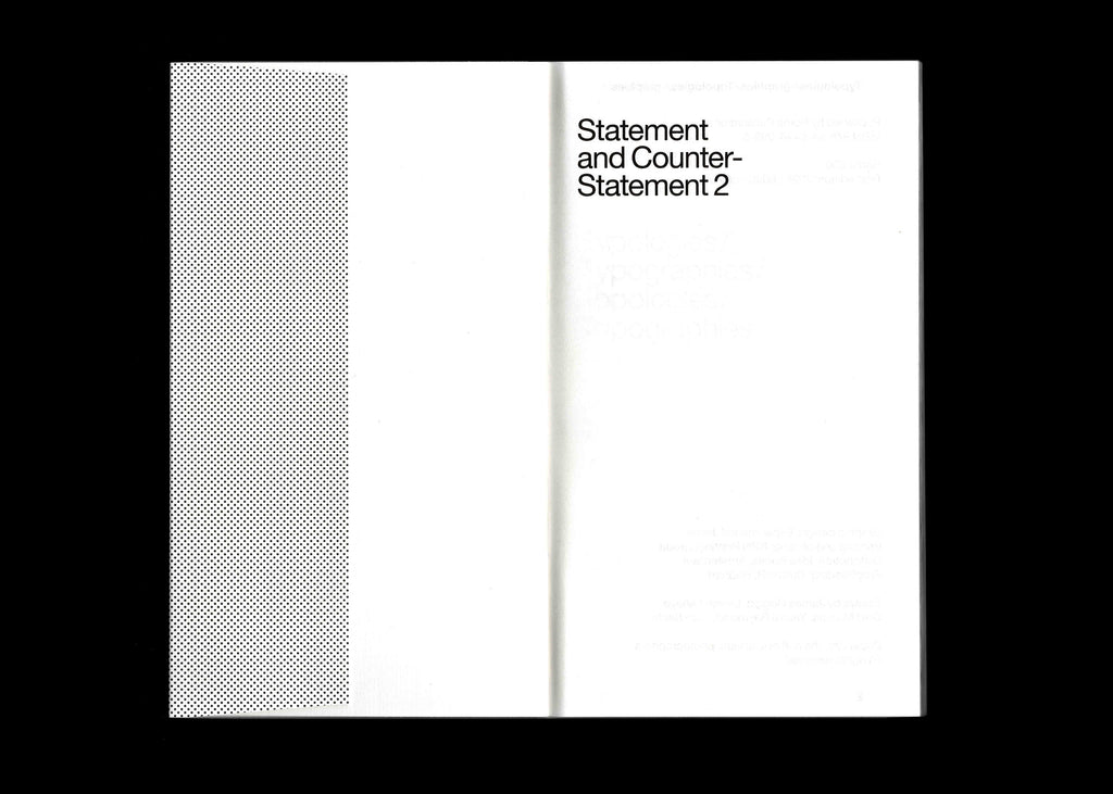 Statement and Counter-Statement 2: Typologies/Typographies/Topologies/Topographies (Notes on Experimental Jetset / Vol. 4)