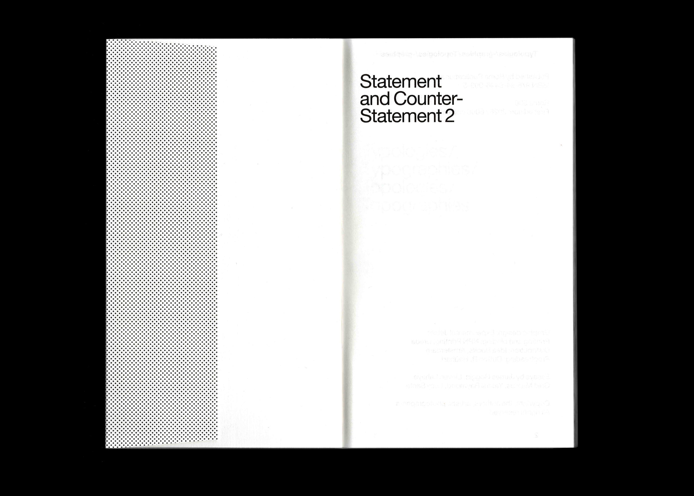 Statement and Counter-Statement 2: Typologies/Typographies/Topologies/Topographies (Notes on Experimental Jetset / Vol. 4)