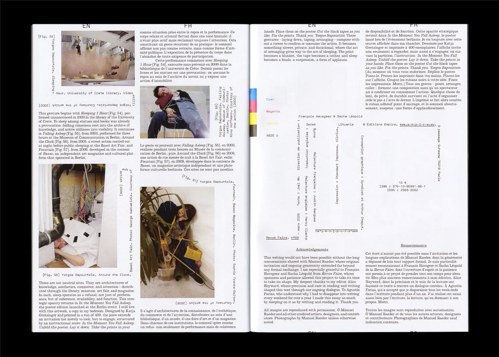 Revue Faire - N°56 "Reading Until I Sleep: Manuel Raeder"