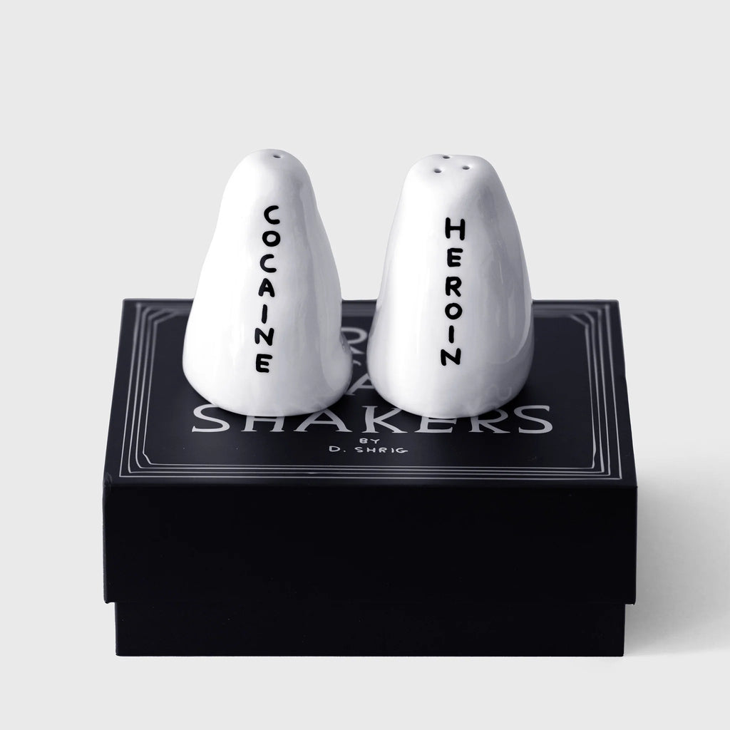 David Shrigley -"Cocaine & Heroin" Salt and Pepper Shakers