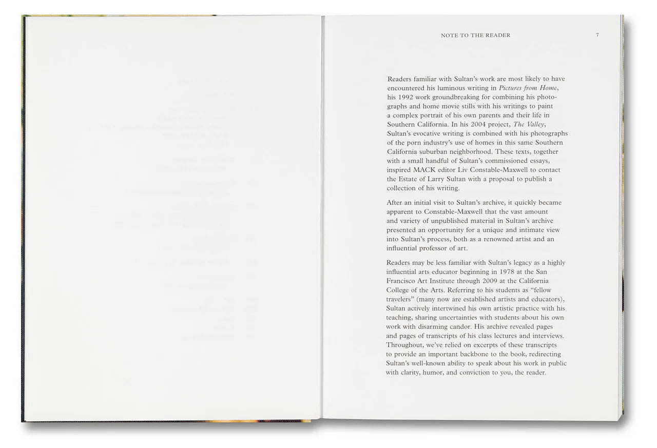 Larry Sultan - Water Over Thunder: Selected Writings