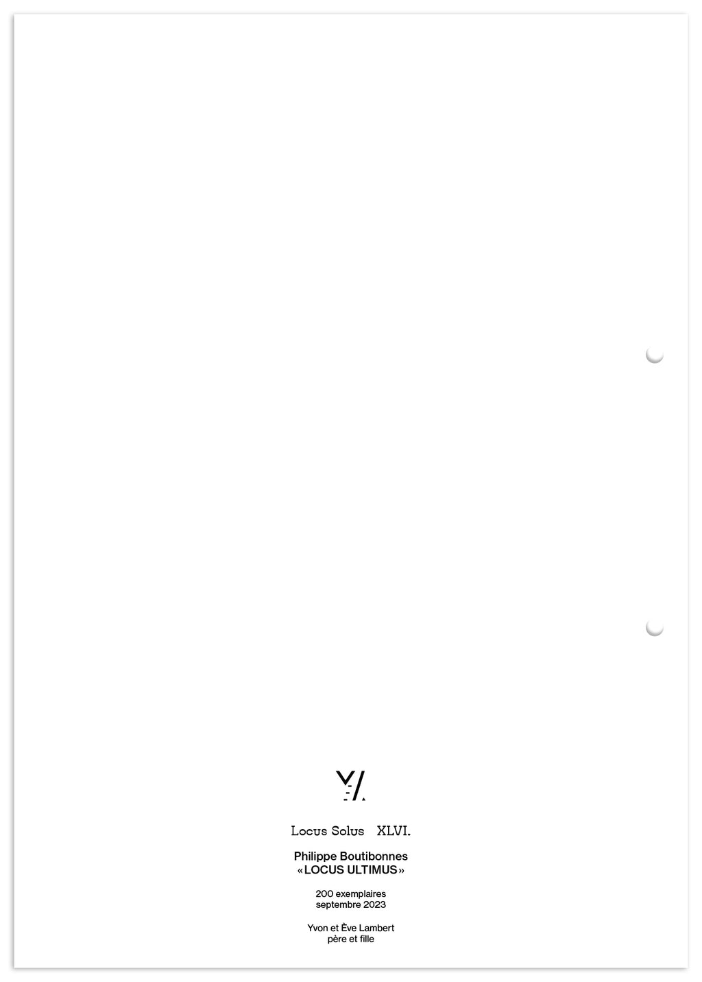 Locus Solus XLVI. - Philippe Boutibonnes