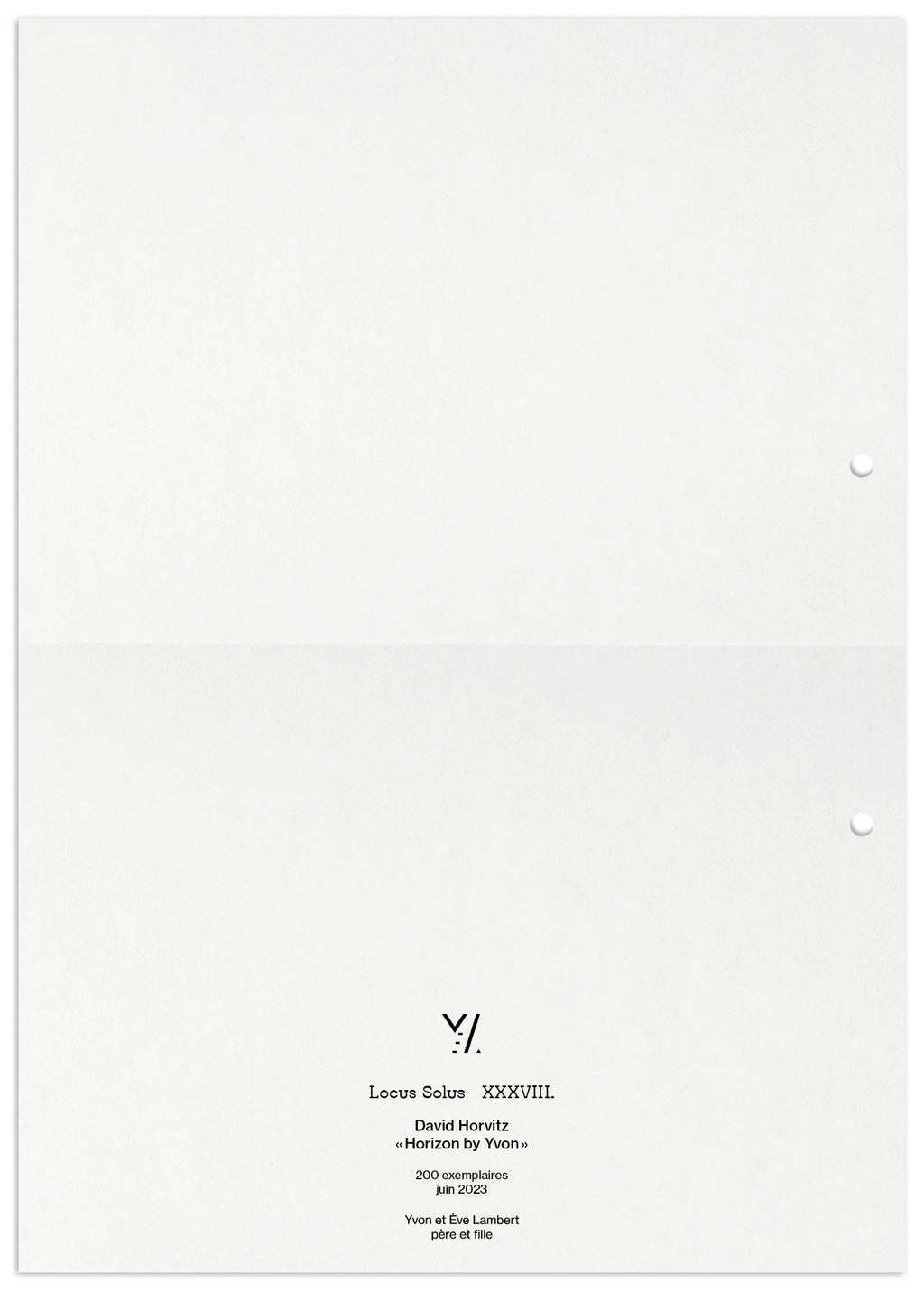 Locus Solus XXXVIII. - David Horvitz