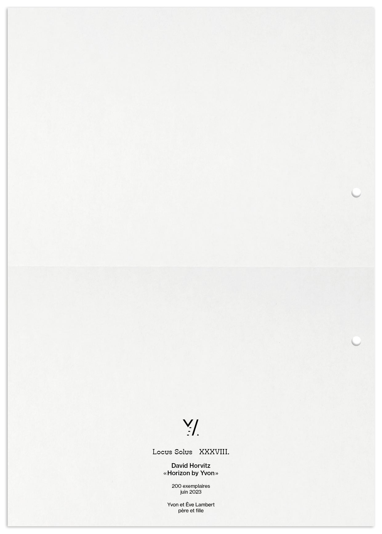 Locus Solus XXXVIII. - David Horvitz