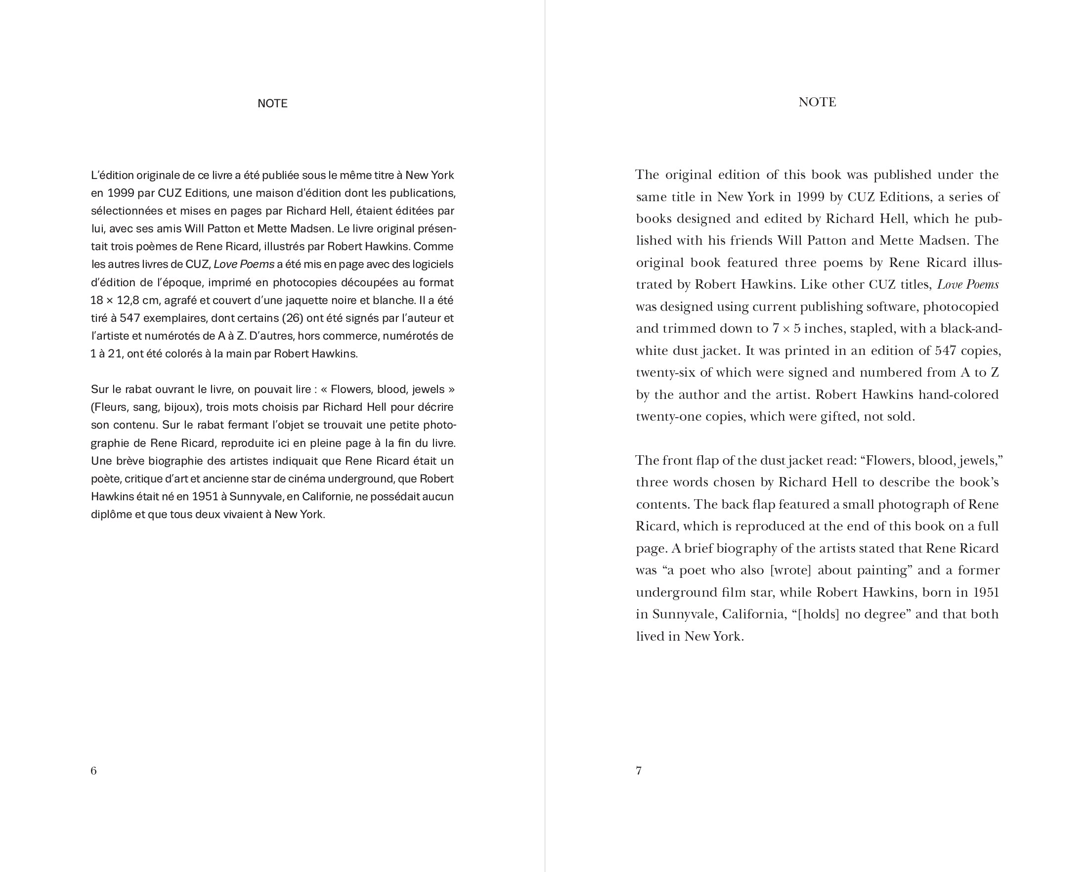 Rene Ricard - Love Poems