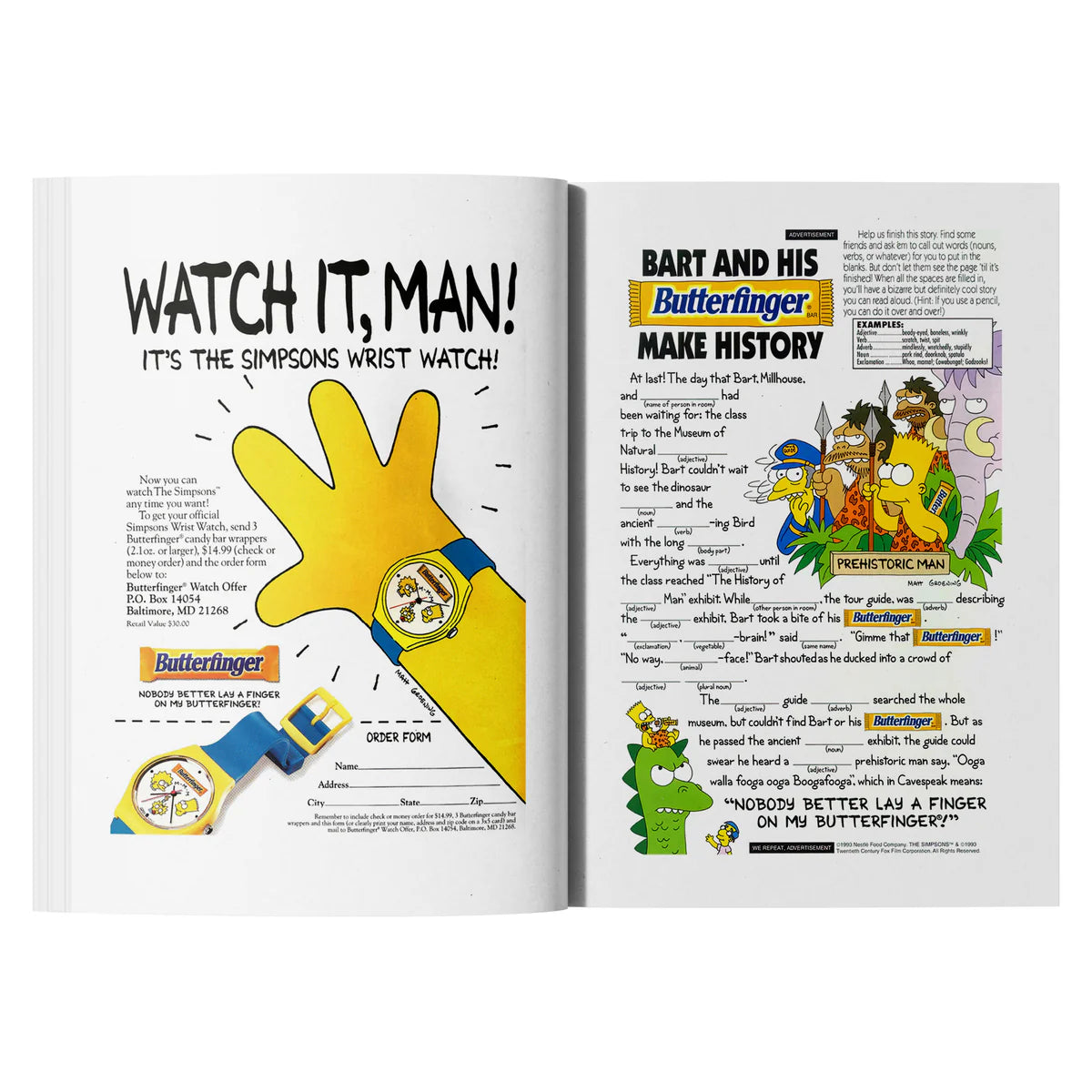 A compendium of print advertising from The Simpsons