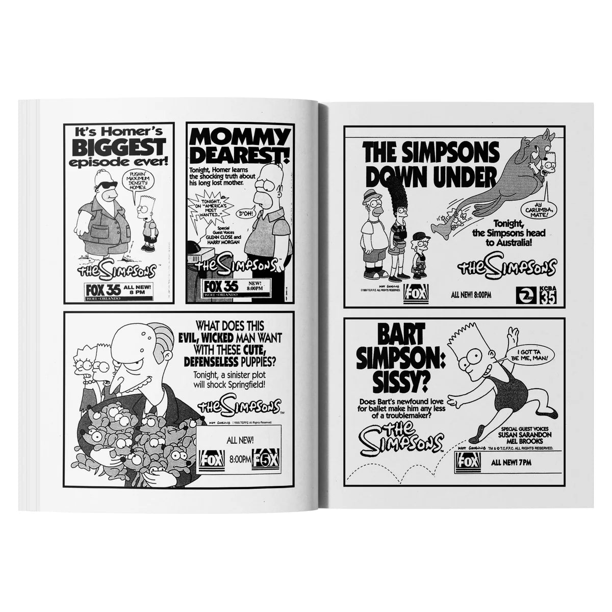 A compendium of print advertising from The Simpsons