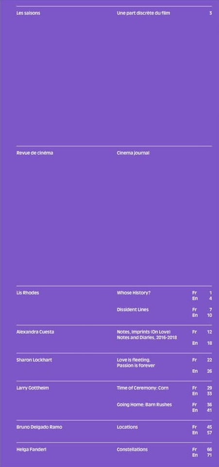Les Saisons - N°3, Une part discrète du film
