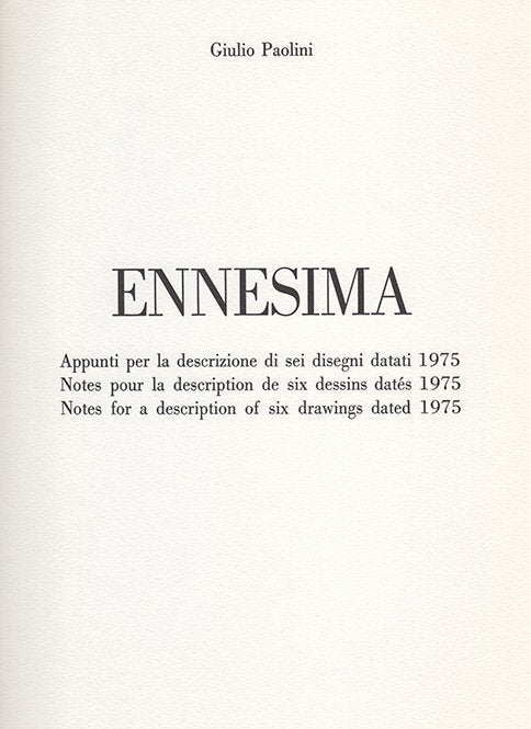 Giulio Paolini - Ennesima