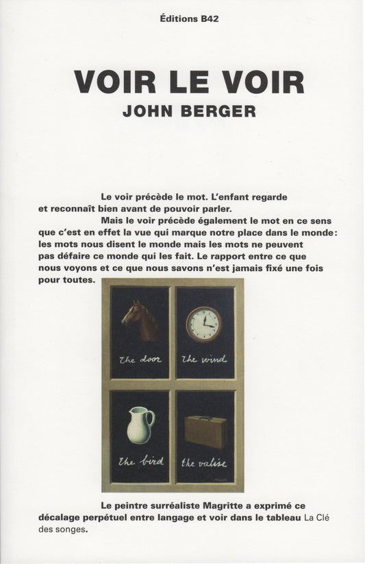 John Berger - Voir Le Voir
