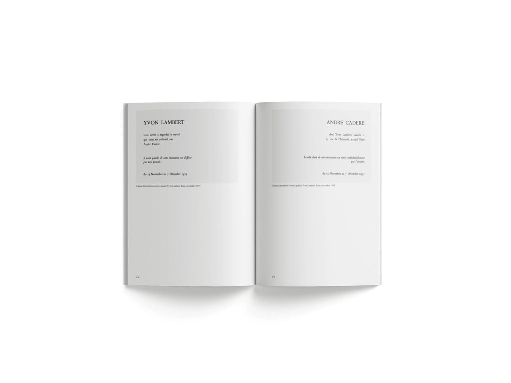 André Cadere - Lettres sur un travail