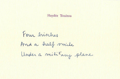 Haydée Touitou - Poèmes / Poem Postcard